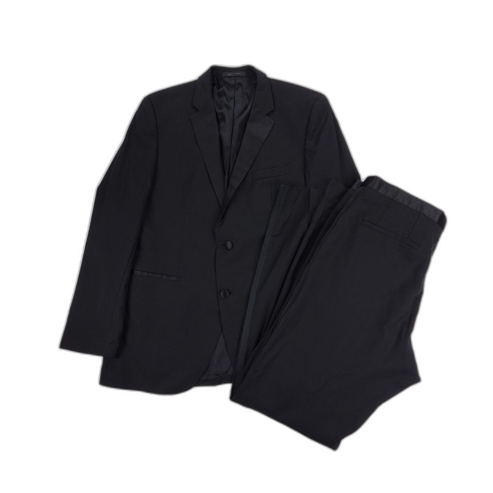 HUGO BOSS 100% Virgin Wool Tuxedo Silk Collar Stars75/Glamour3 Black Old Money